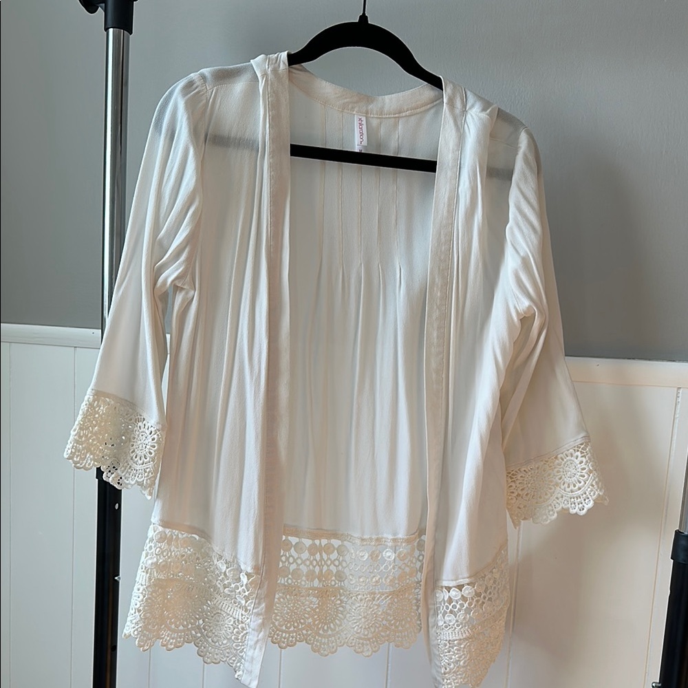 Cream Open Cardigan